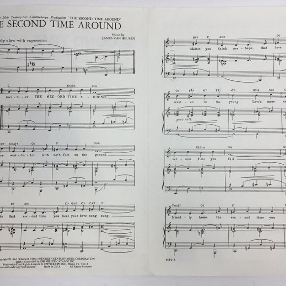 Second Time Around Sheet Music Deluxe Edition By Sammy Cahn & James Van Heusen - Picture 2 of 3
